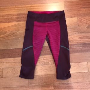 Lululemon Perfect Condition Maroon Crop Leggings
